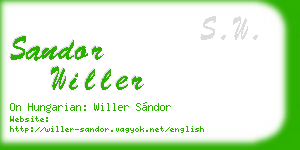 sandor willer business card